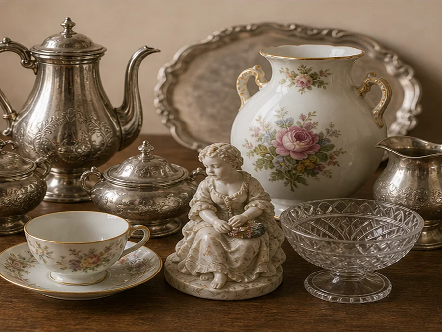 Ezüst és porcelán tárgyak hagyatékból